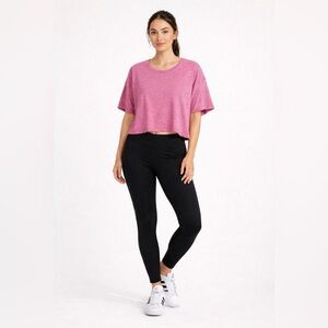 JoyLab Women’s Dusty Pink Slub Short Sleeve Boxy Fit T-Shirt, Size Large; NWT